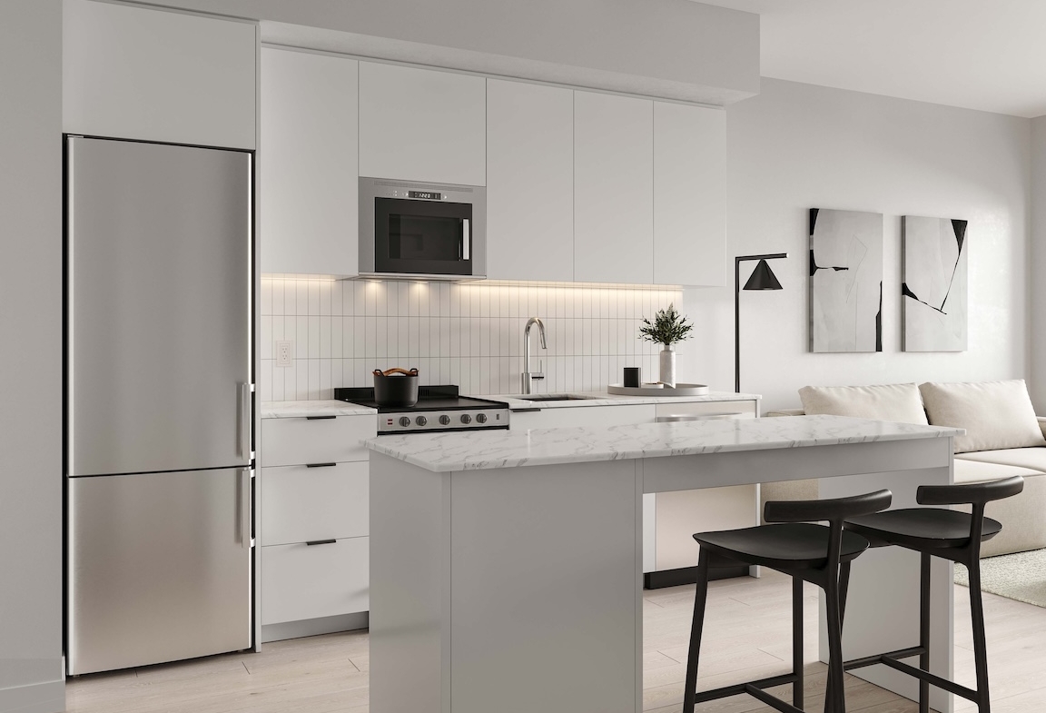Rendering of ClockWork 3 Interior suite kitchen light