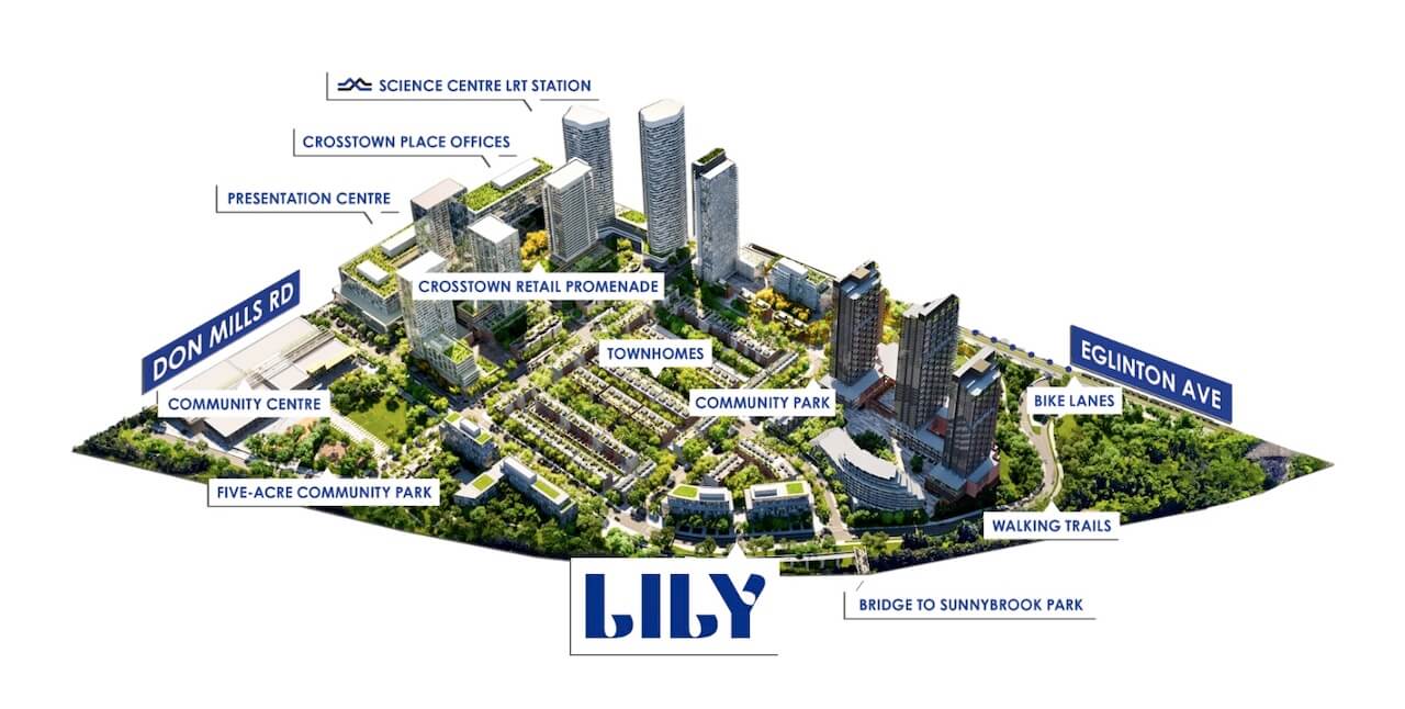 Lily at Crosstown map of nearby attractions and amenities
