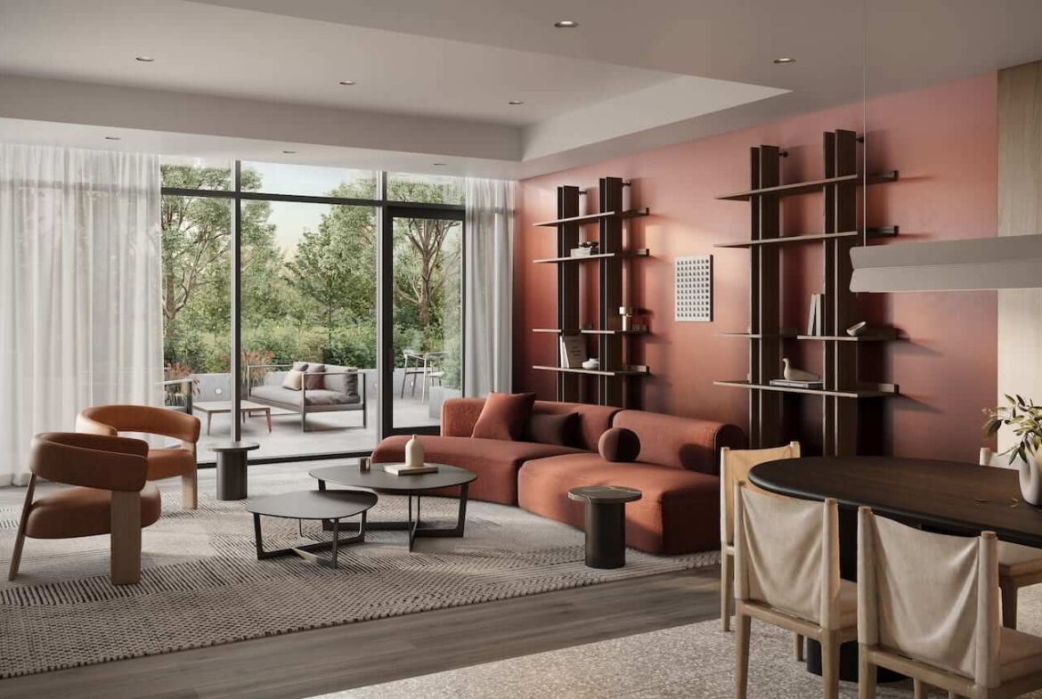 Rendering of ClockWork Condos 3 entertainment lounge