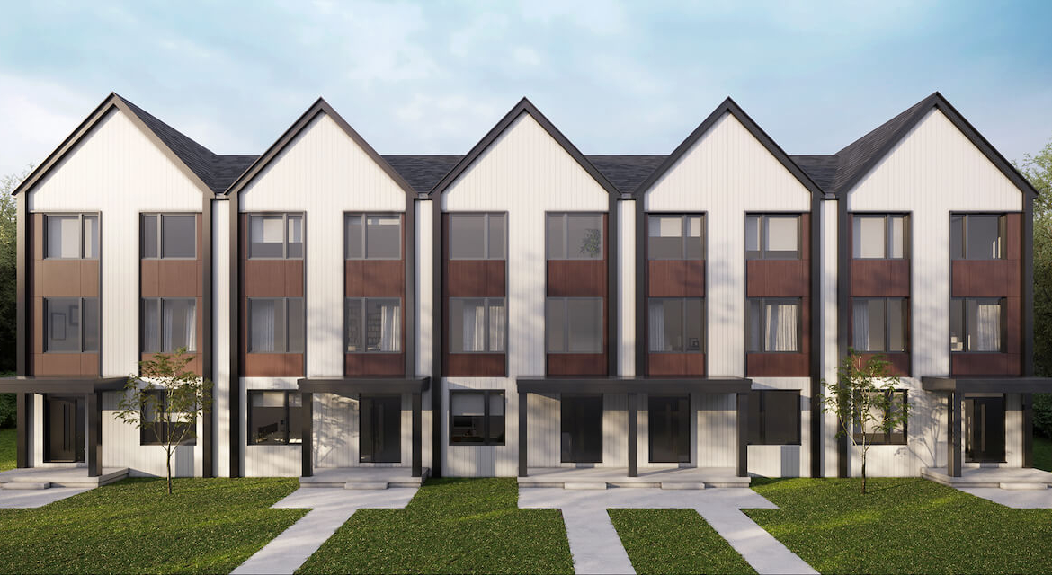 Rendering of Aria Towns exterior front view