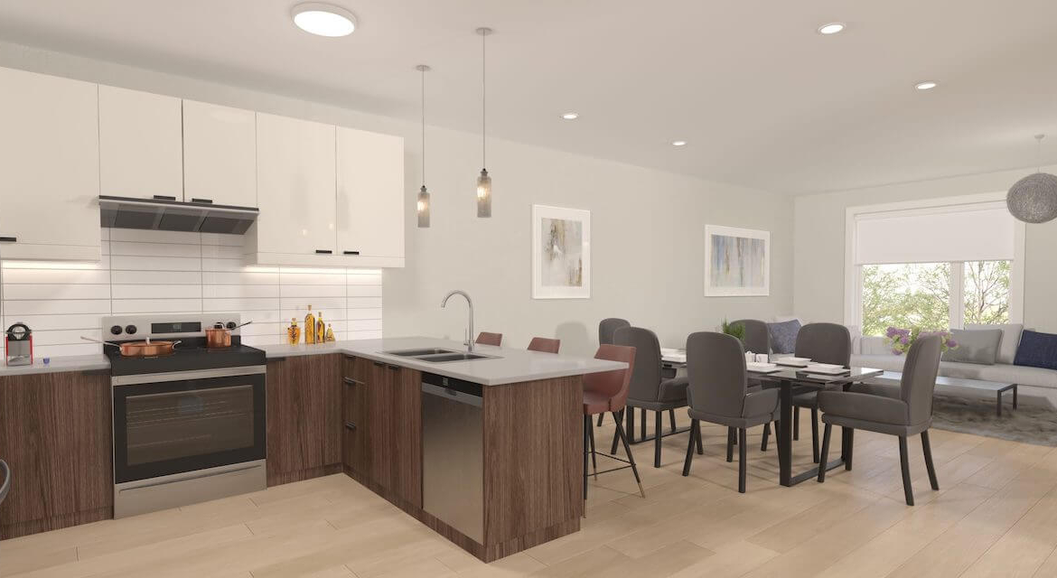 Rendering of Aria Towns interior kitchen