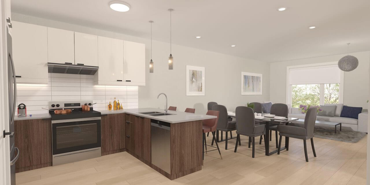 Rendering of Aria Towns interior kitchen