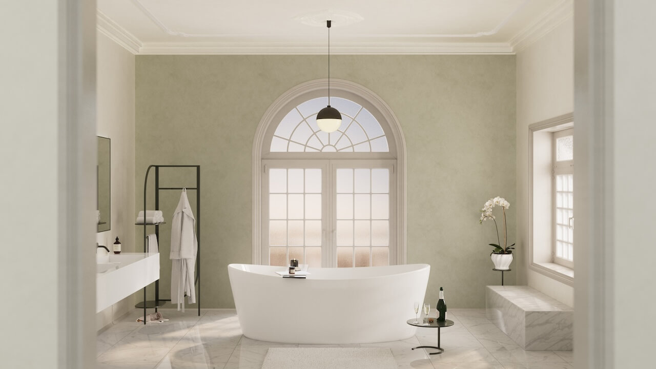 Rendering of 2992 Sheppard Condos suite interior ensuite with tub