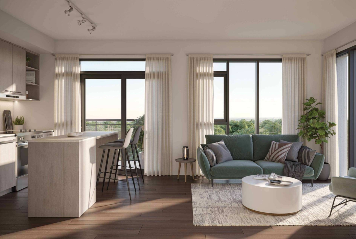 Mile and Creek Phase 3 Condos suite interior living room