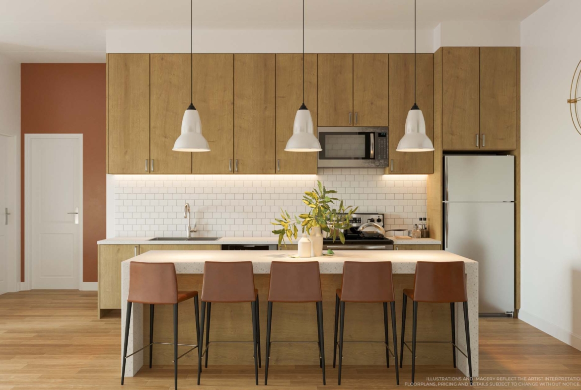 Creekside Condos Milton party room kitchen