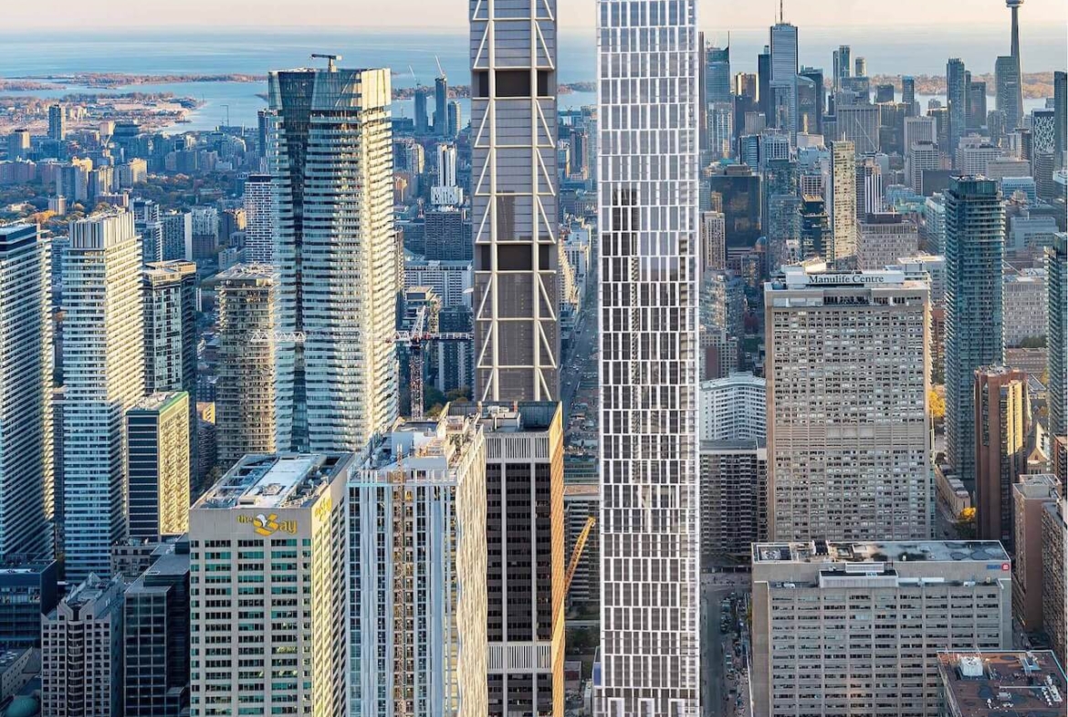 Rendering of 19 Bloor West Condos Aerial Straight on view