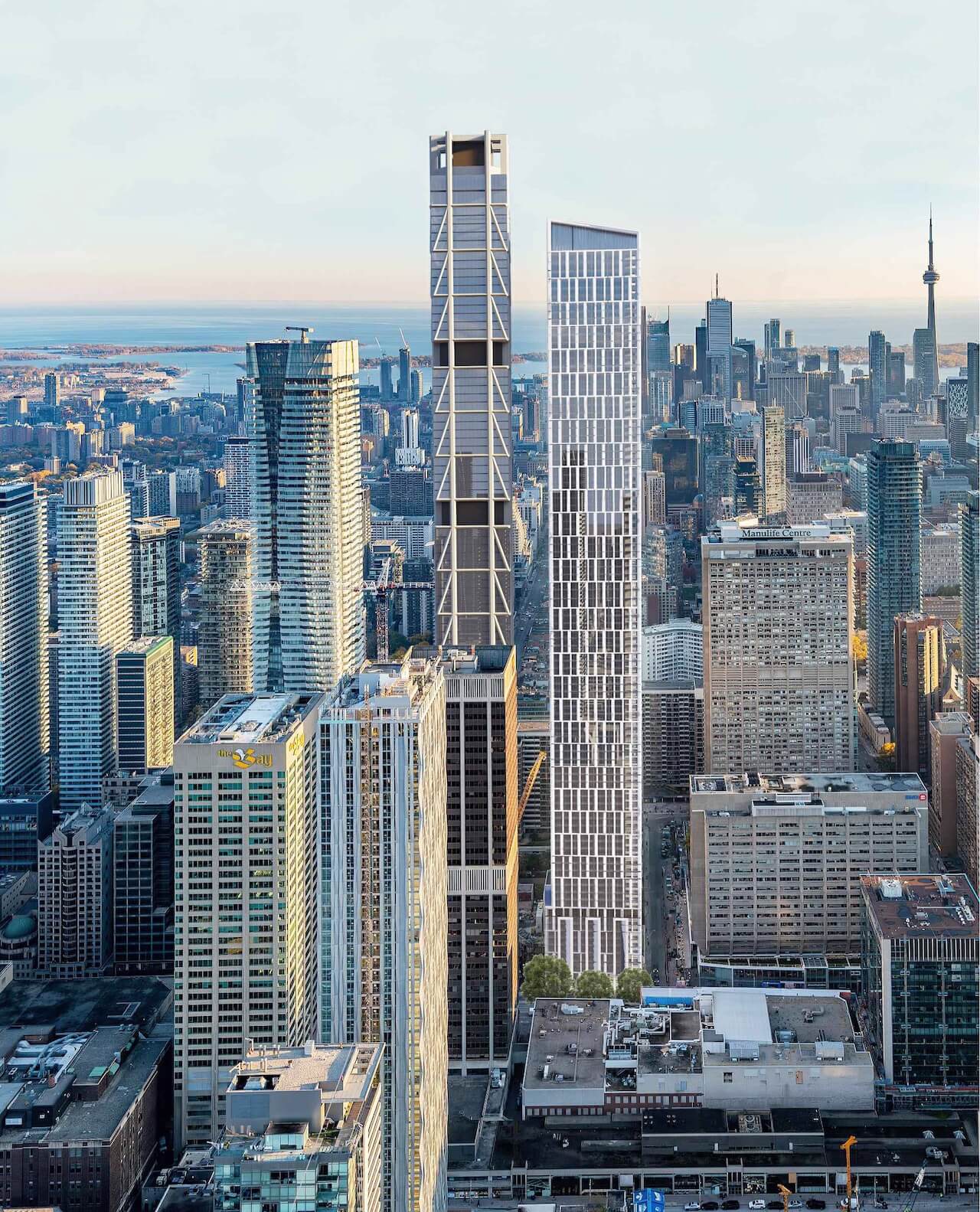 Rendering of 19 Bloor West Condos Aerial Straight on view