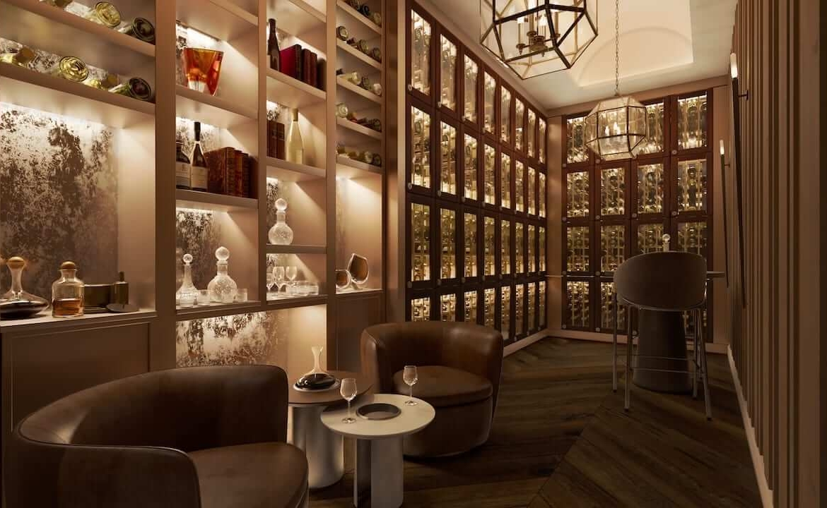 One Ten Condos wine room