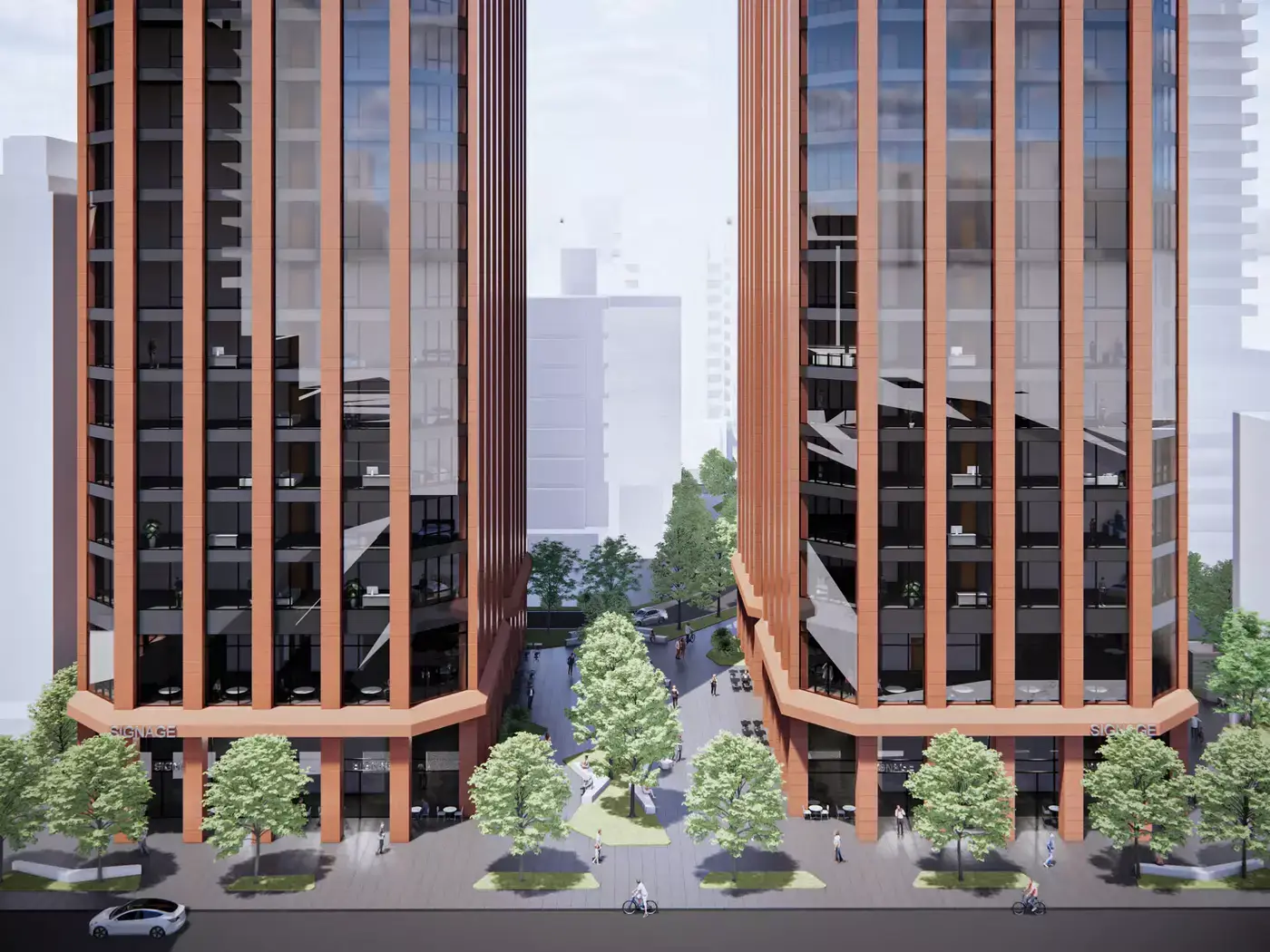 Rendering of 110-150 Eglinton Ave East Condos exterior close up arch