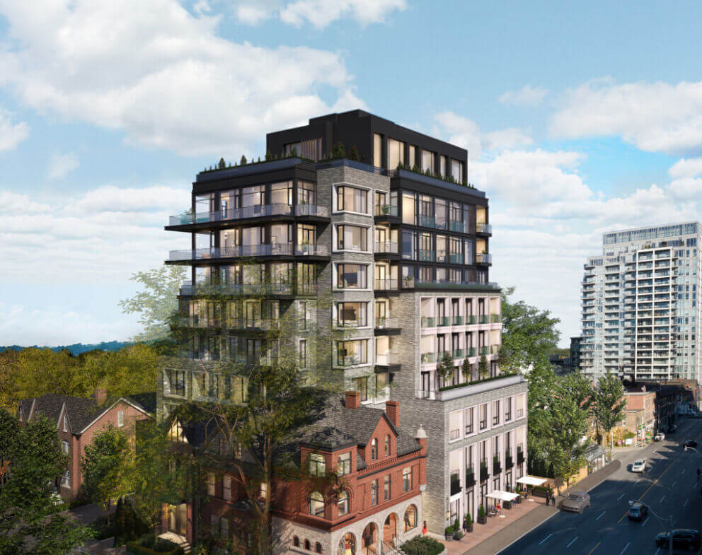 Rendering of One Ten Avenue Road Exterior in Yorkville Toronto