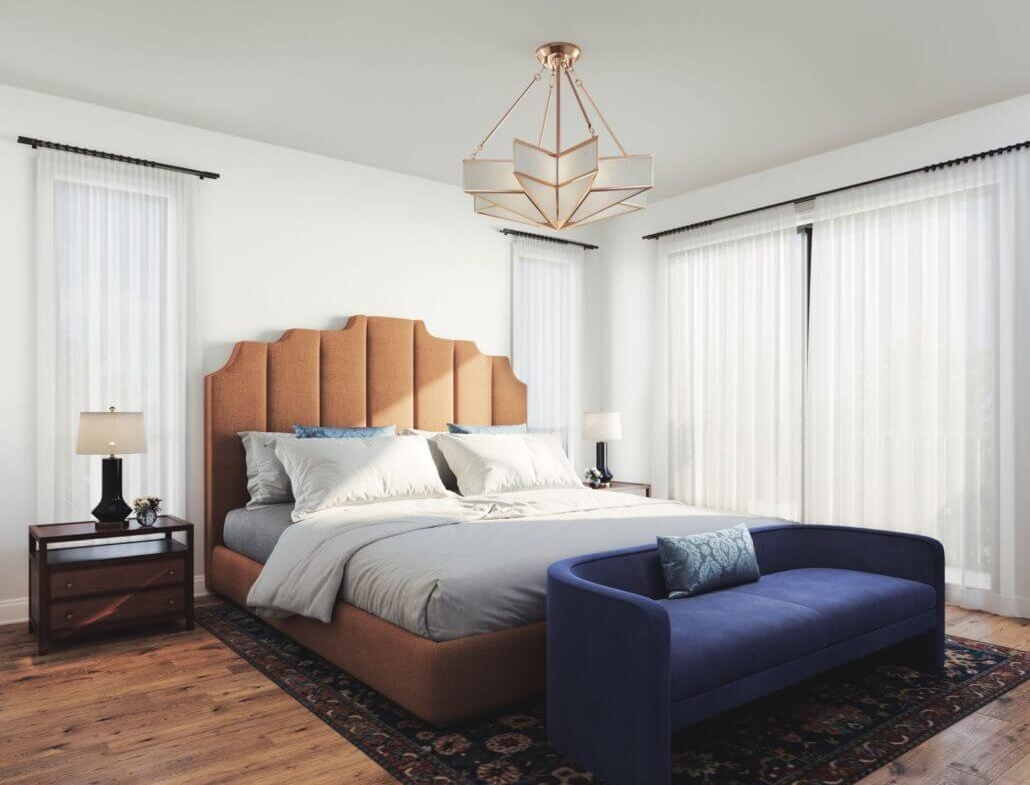 Rendering of Townhomes at Crosstown suite interior bedroom