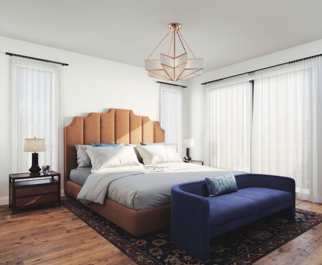 Rendering of Townhomes at Crosstown suite interior bedroom
