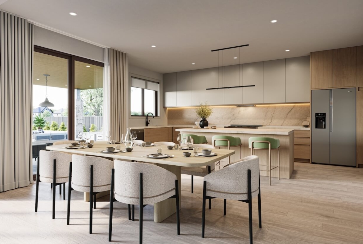 Rendering of Zancor Brooklin Detached Home kitchen interior