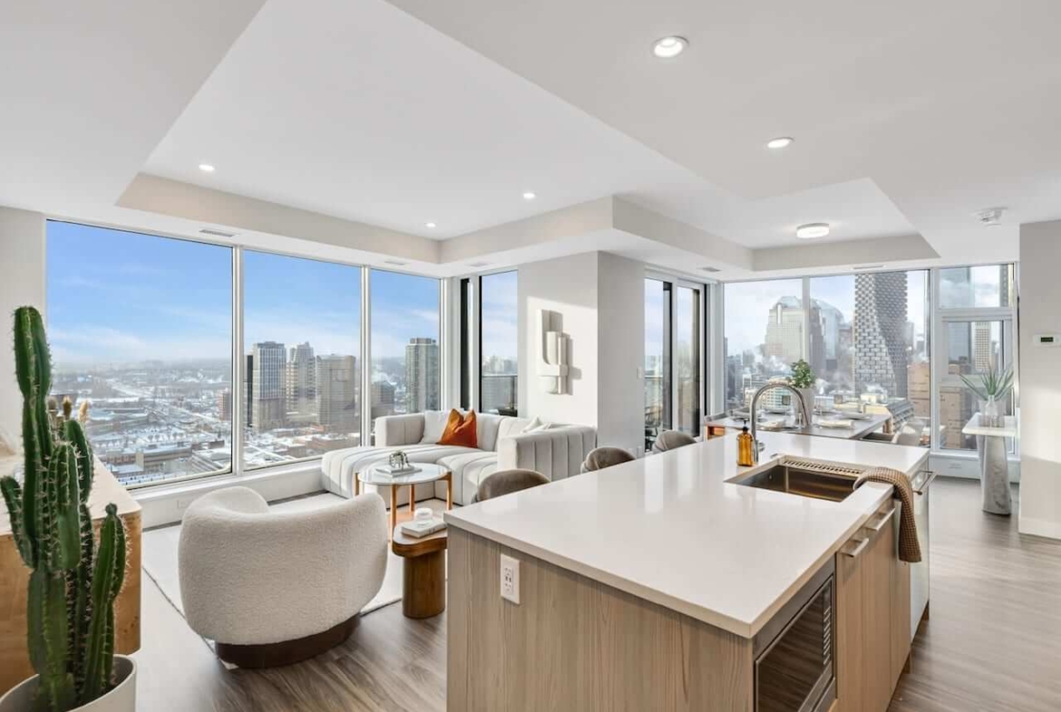 Rendering of Arris Residences suite interior kitchen