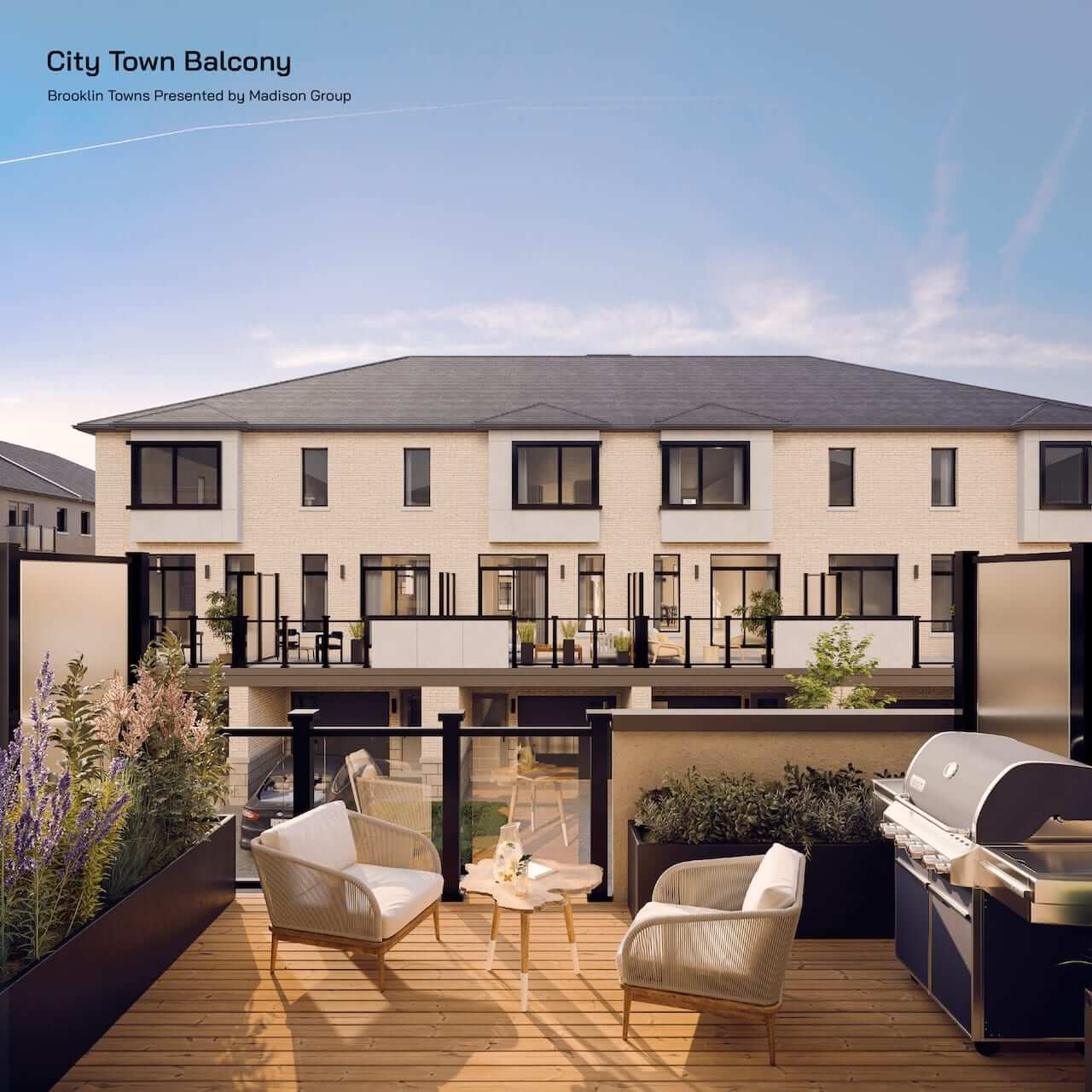 Rendering of Brooklin Towns exterior patio