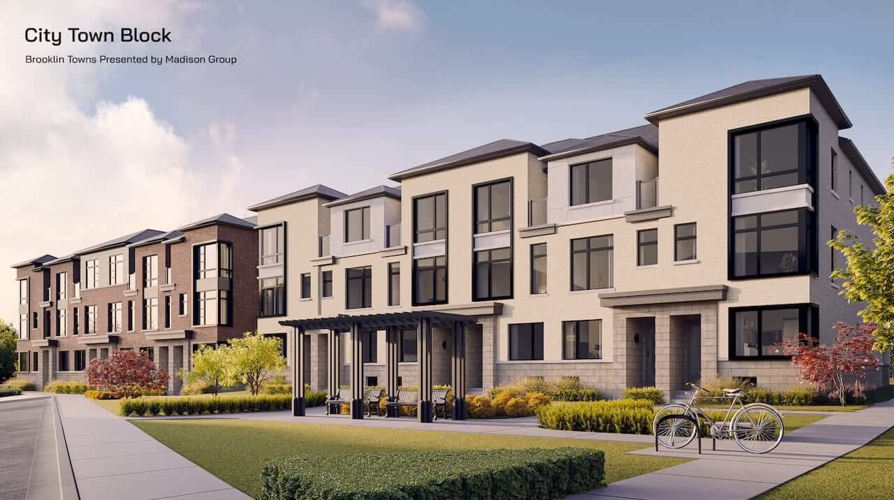 Rendering of Brooklin Towns exterior entrance