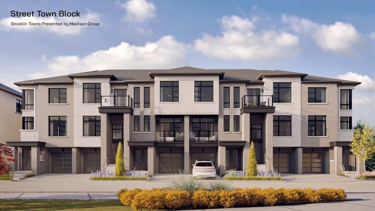 Rendering of Brooklin Towns exterior garages
