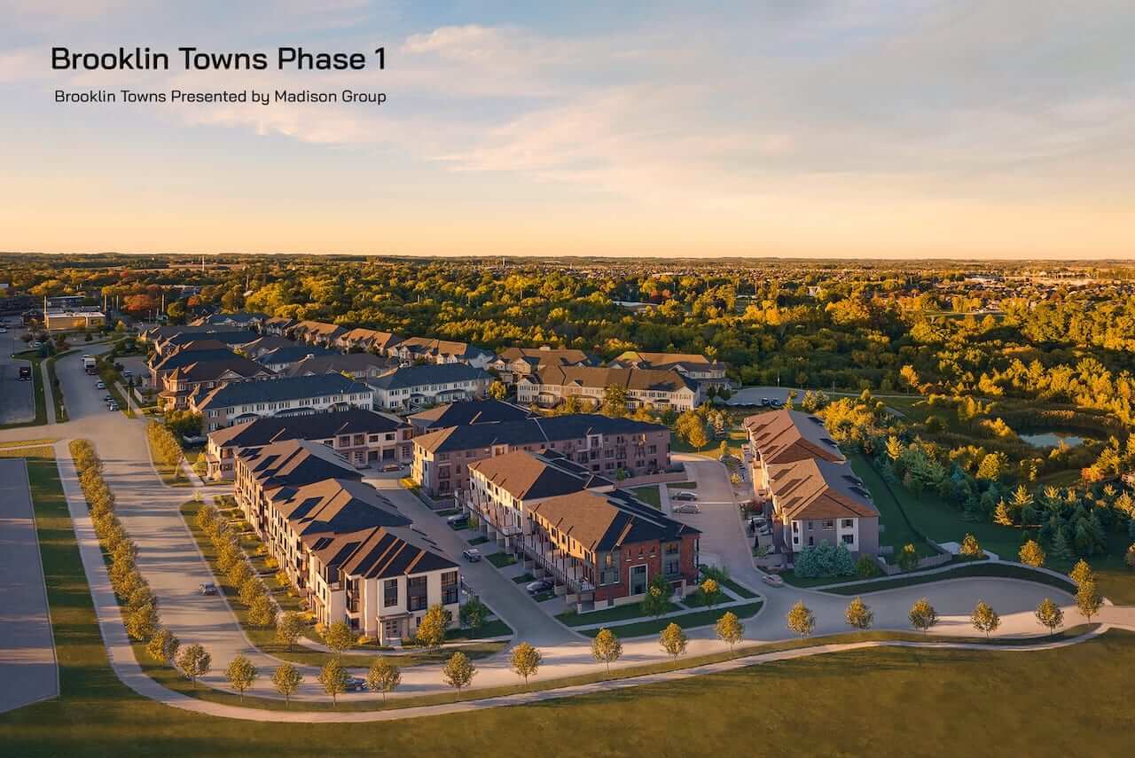 Rendering of Brooklin Towns exterior aerial