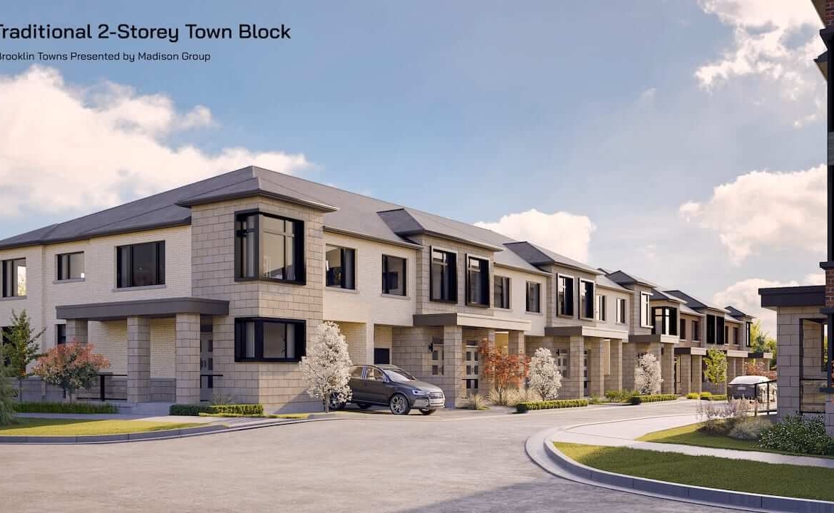 Rendering of Brooklin Towns exterior driveway