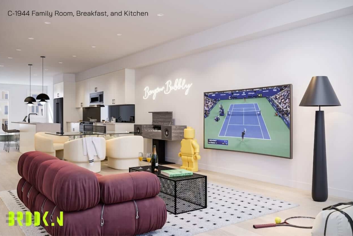 Rendering of Brooklin Towns party room