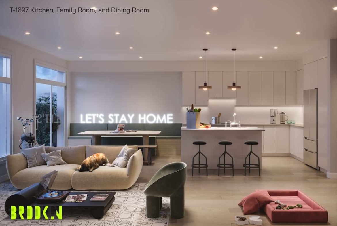 Rendering of Brooklin Towns suite interior