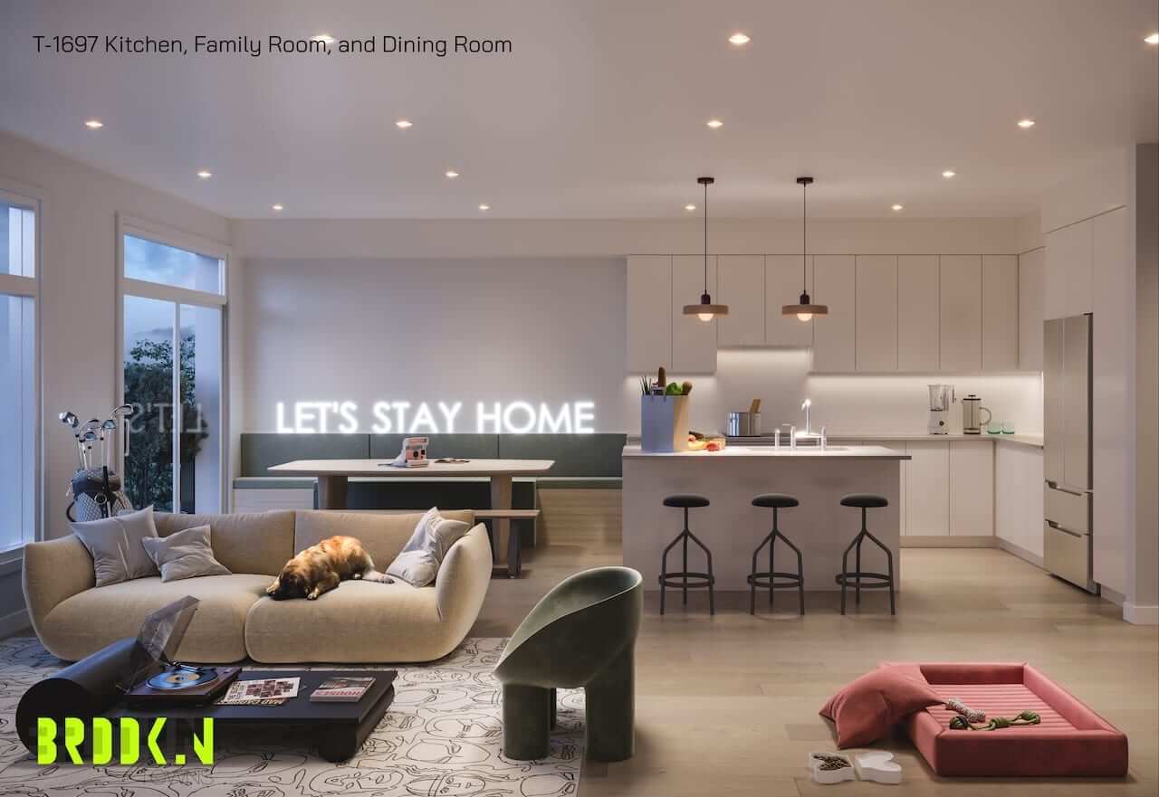 Rendering of Brooklin Towns suite interior