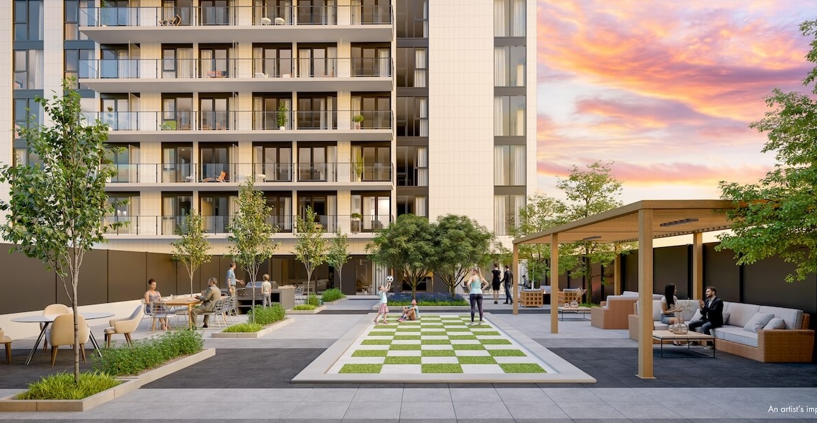 Rendering of 1989 Condos exterior outdoor terrace