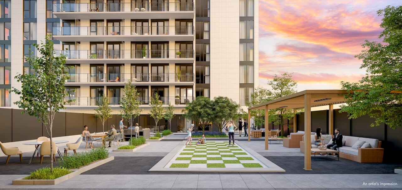 Rendering of 1989 Condos exterior outdoor terrace