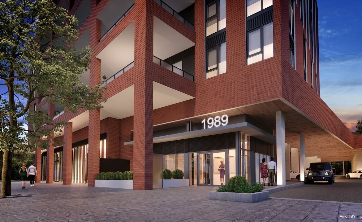 Rendering of 1989 Condos exterior entrance