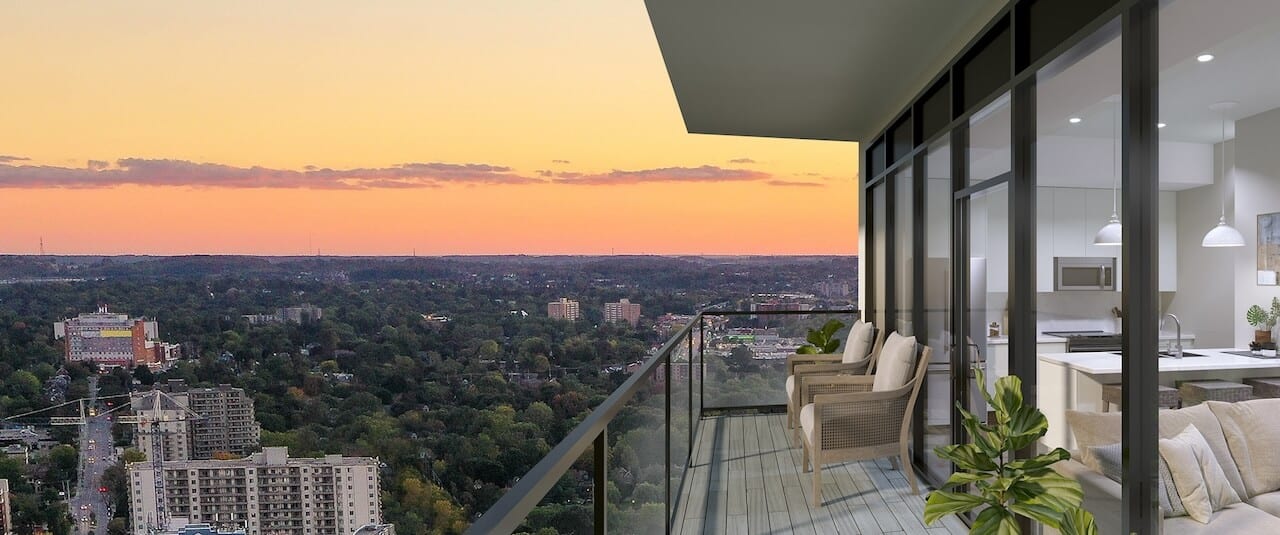 Rendering of Q Condos balcony