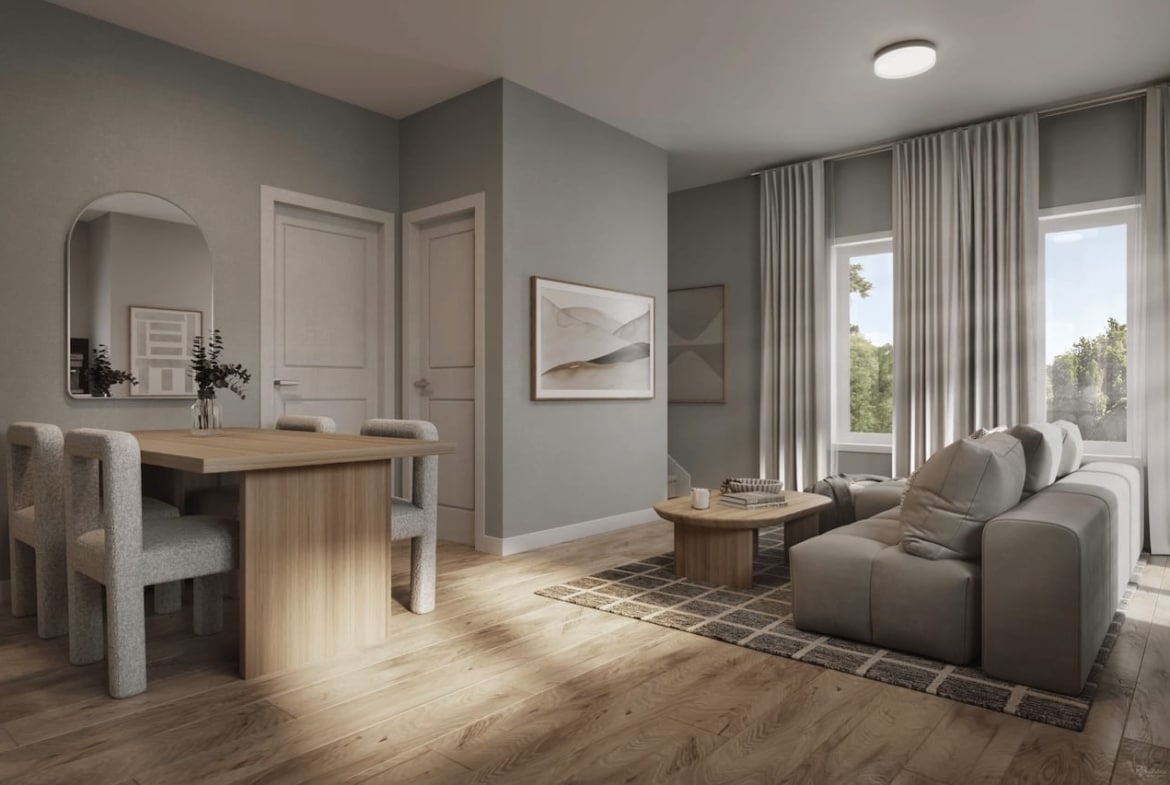 Rendering of The Block on Clair suite interior Living