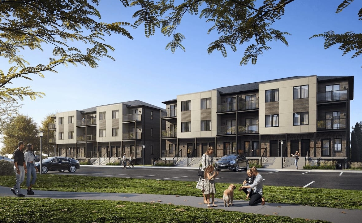 Rendering of The Block on Clair suite interior facade