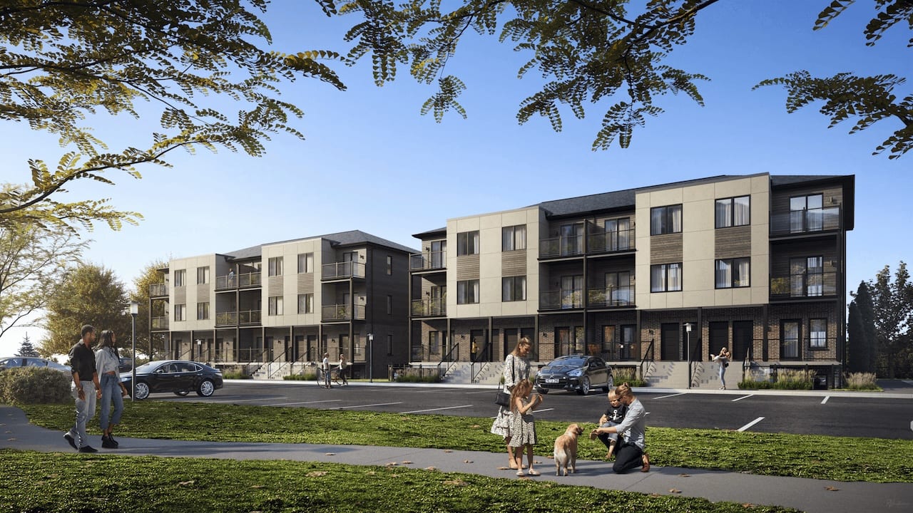 Rendering of The Block on Clair suite interior facade