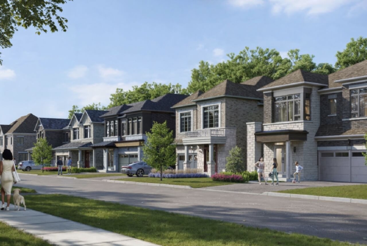Exterior rendering of Park and Lake Homes in Oshawa