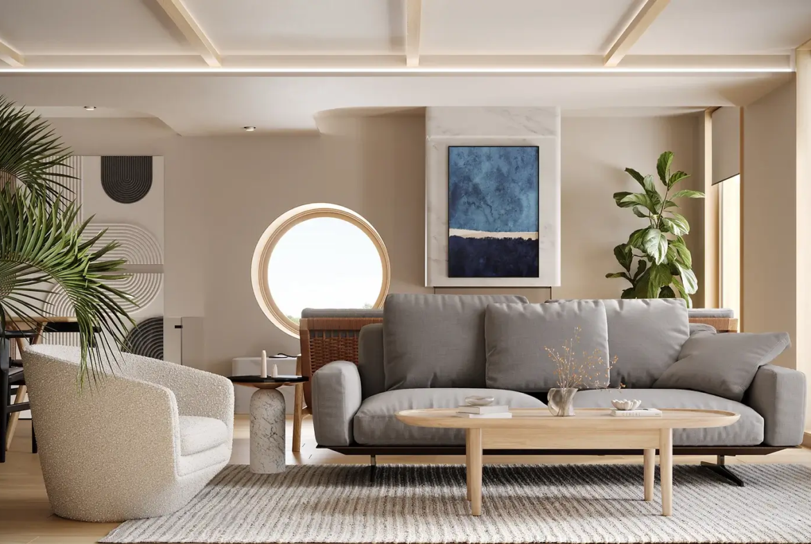 Rendering of The Brunswick Lofts suite living room open concept