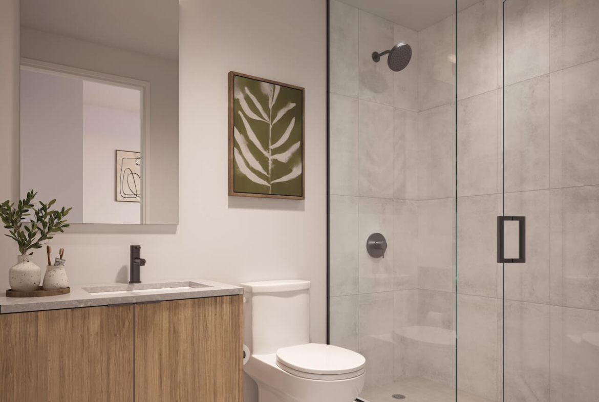 Rendering of The Laurels Condos suite interior bathroom