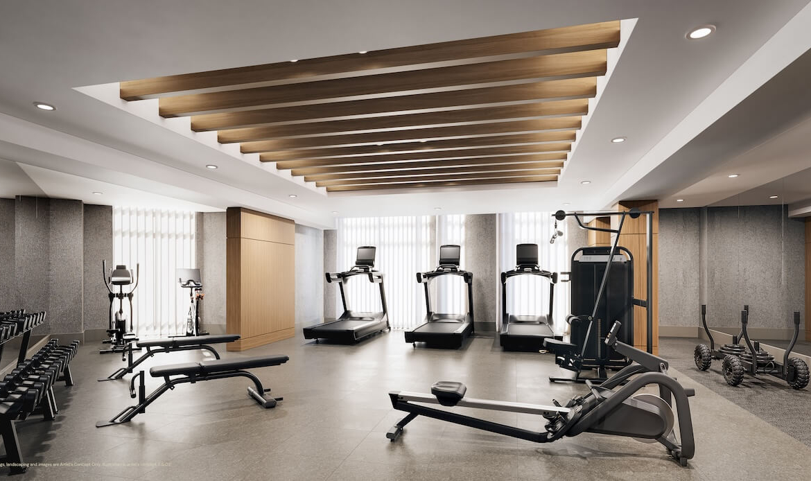 Rendering of The Laurels Condos amenity fitness centre
