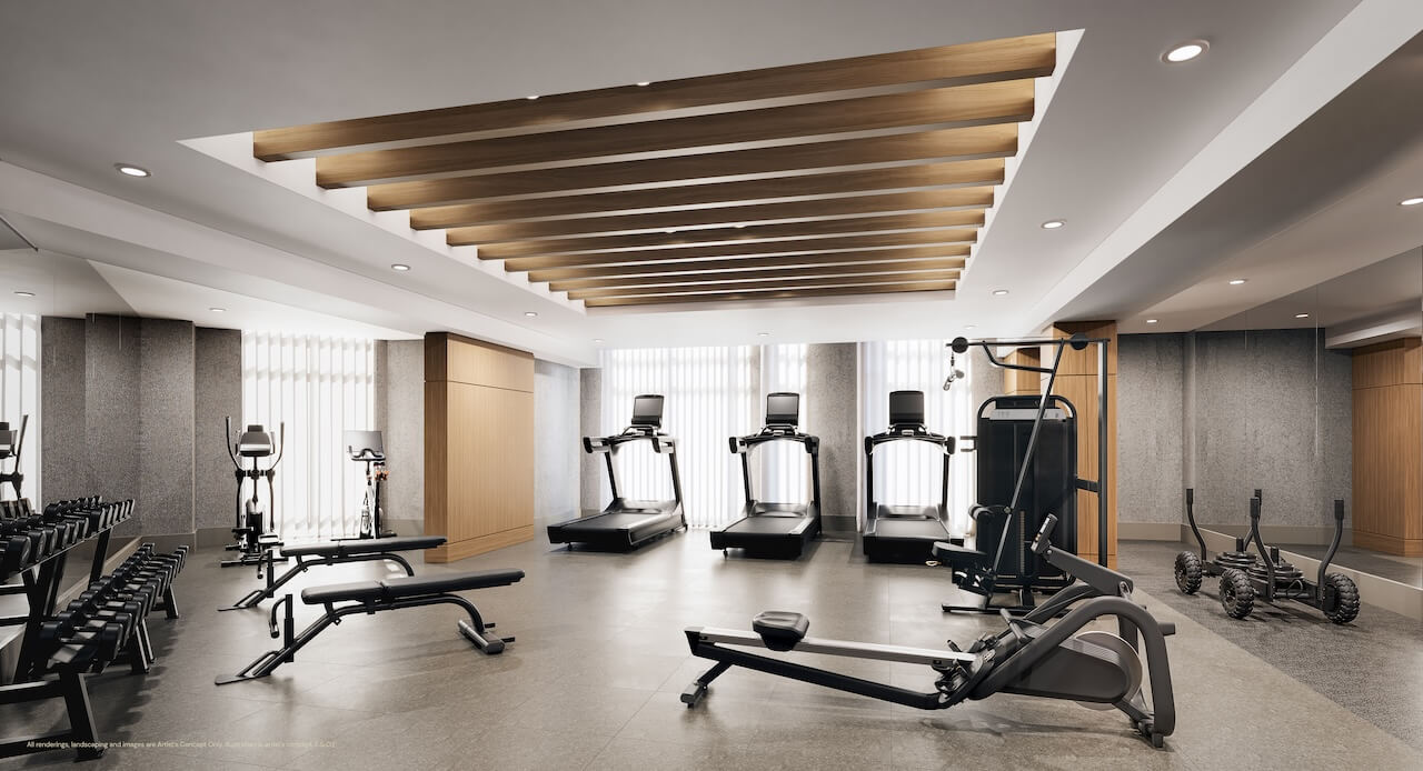 Rendering of The Laurels Condos amenity fitness centre