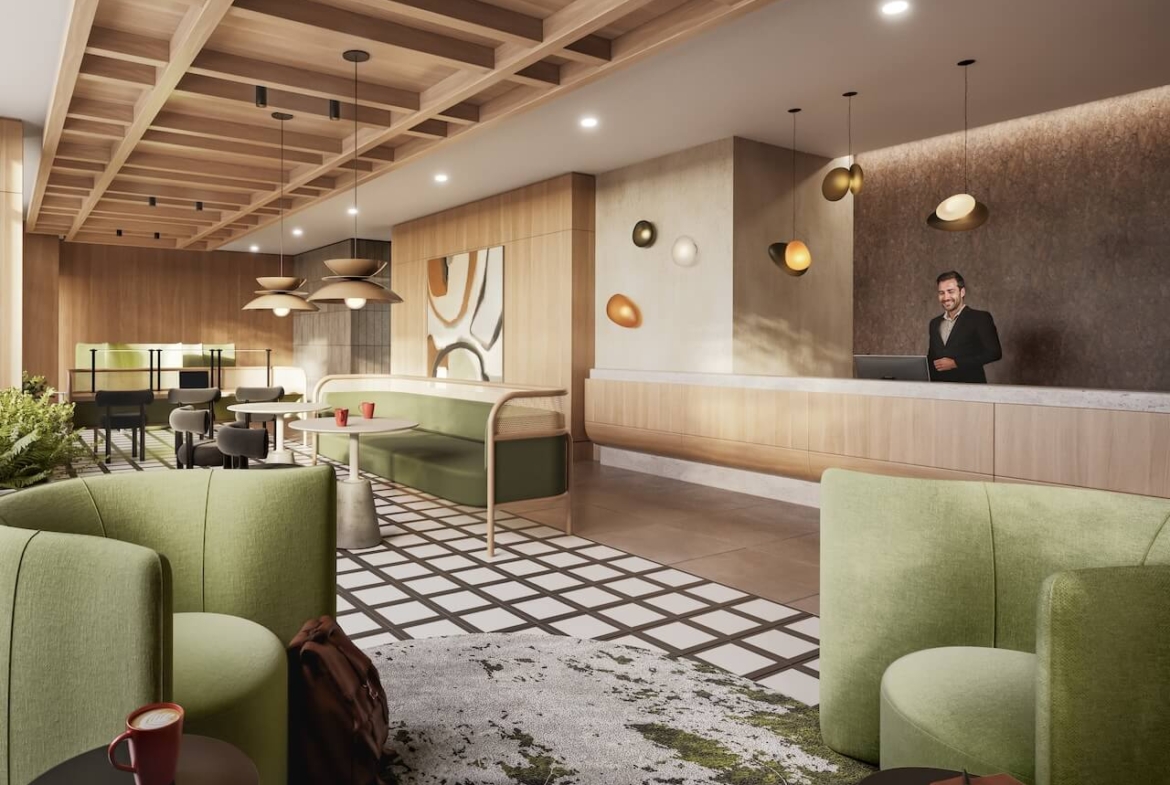 Rendering of The Laurels Condos amenity lobby