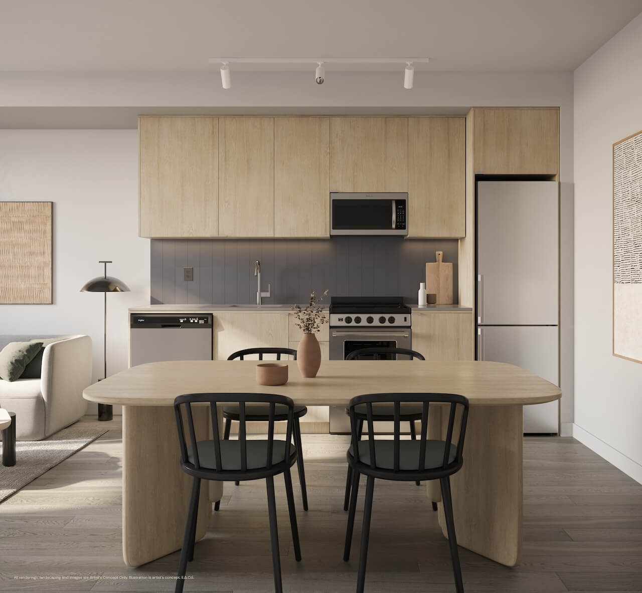 Rendering of The Laurels Condos suite interior standard kitchen B