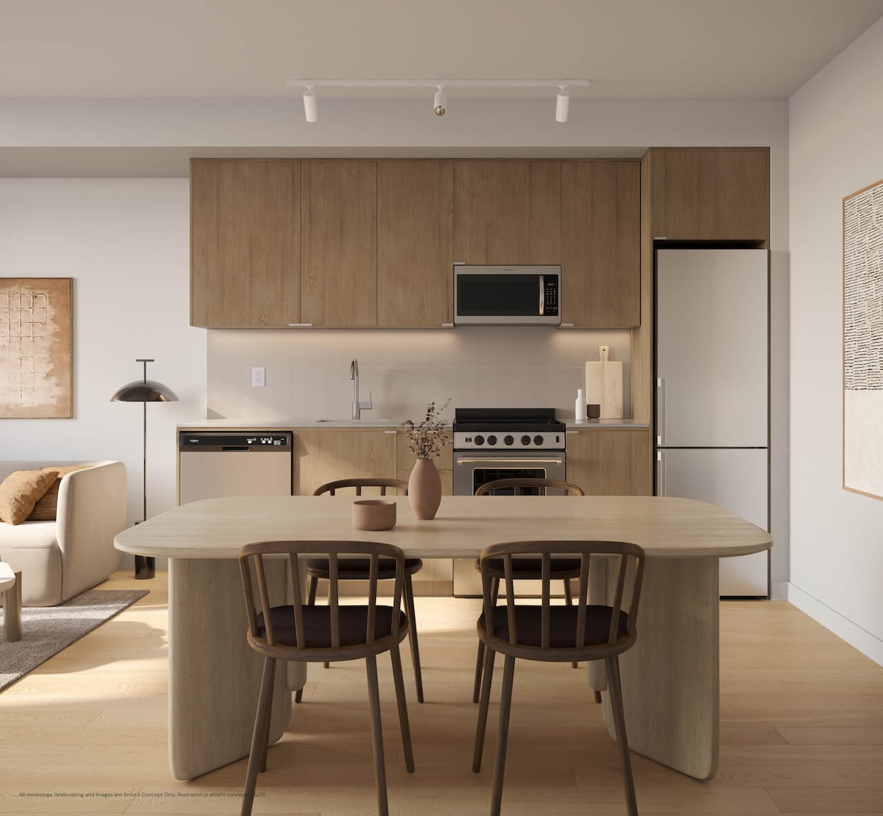 Rendering of The Laurels Condos suite interior standard kitchen C