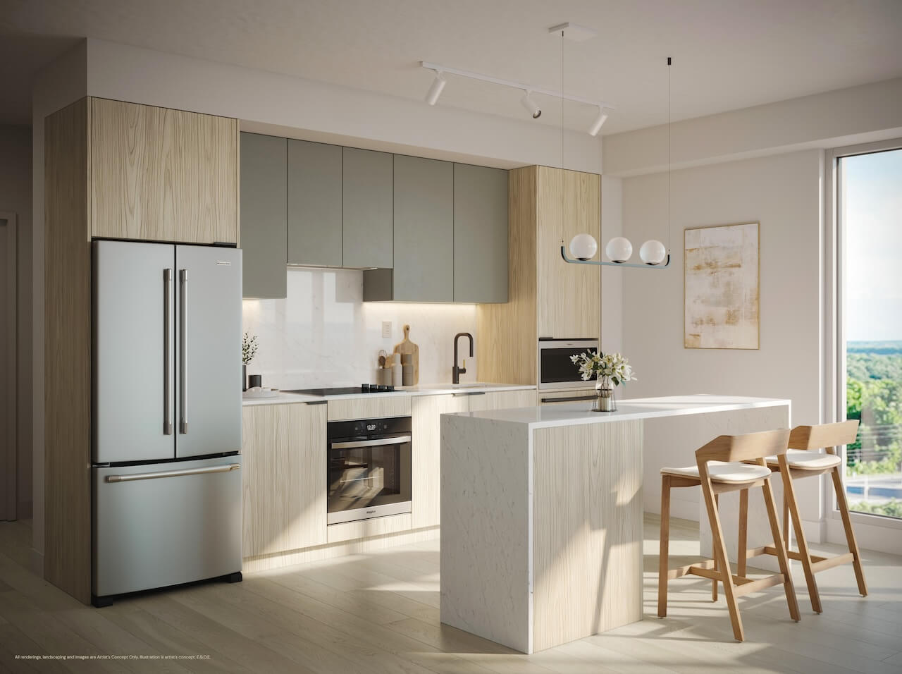 Rendering of The Laurels Condos suite interior upgraded kitchen