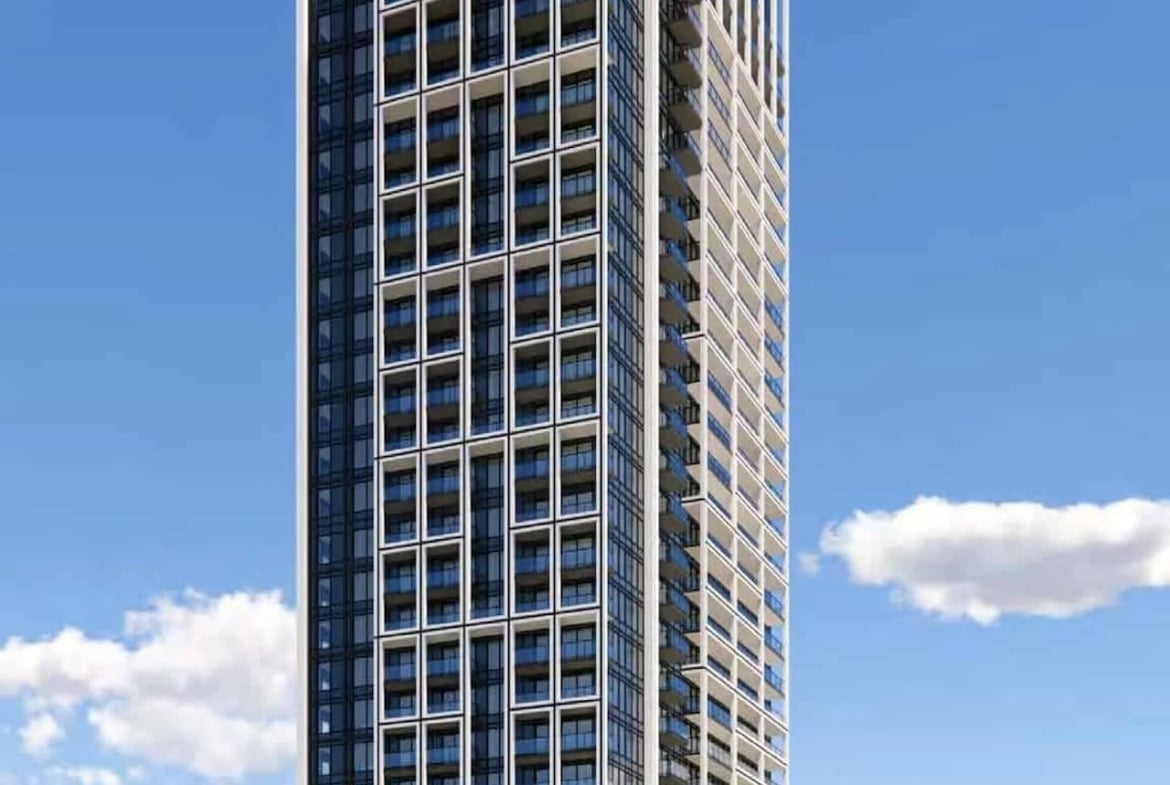 Rendering of The Wilde Condos exterior full view