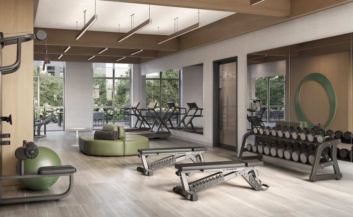 Rendering of ClockWork 4 Condos fitness centre