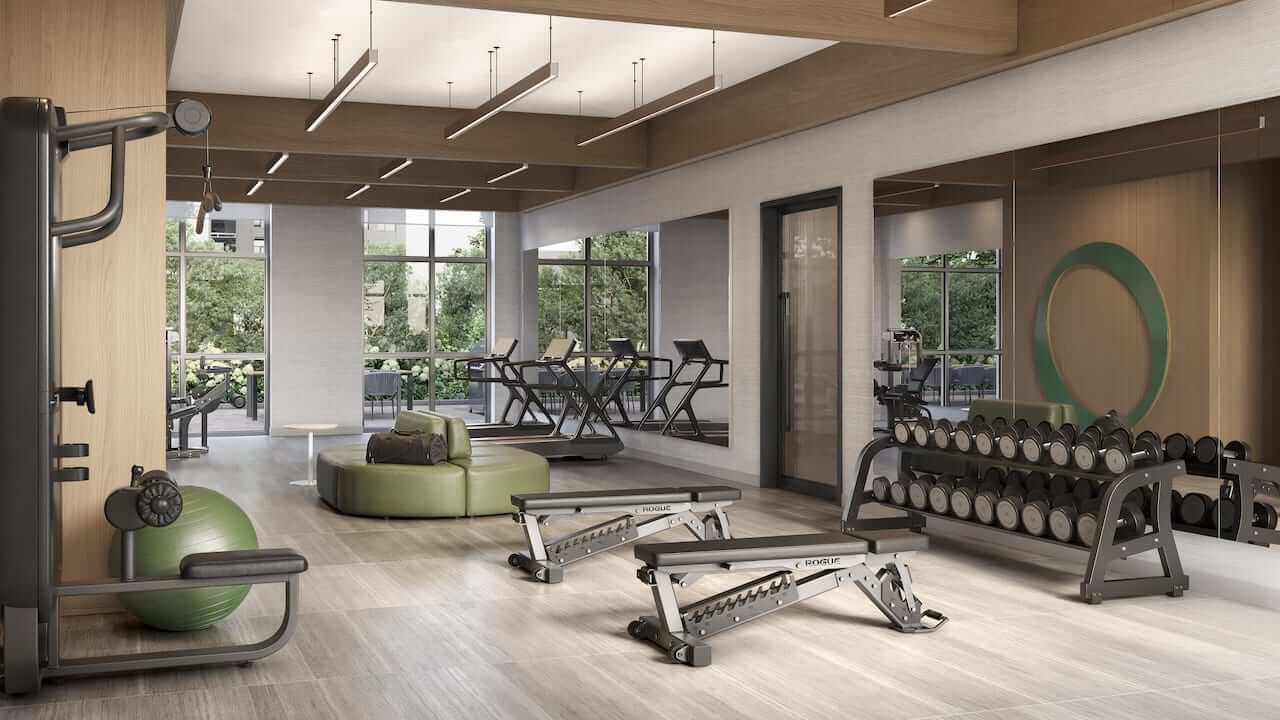 Rendering of ClockWork 4 Condos fitness centre