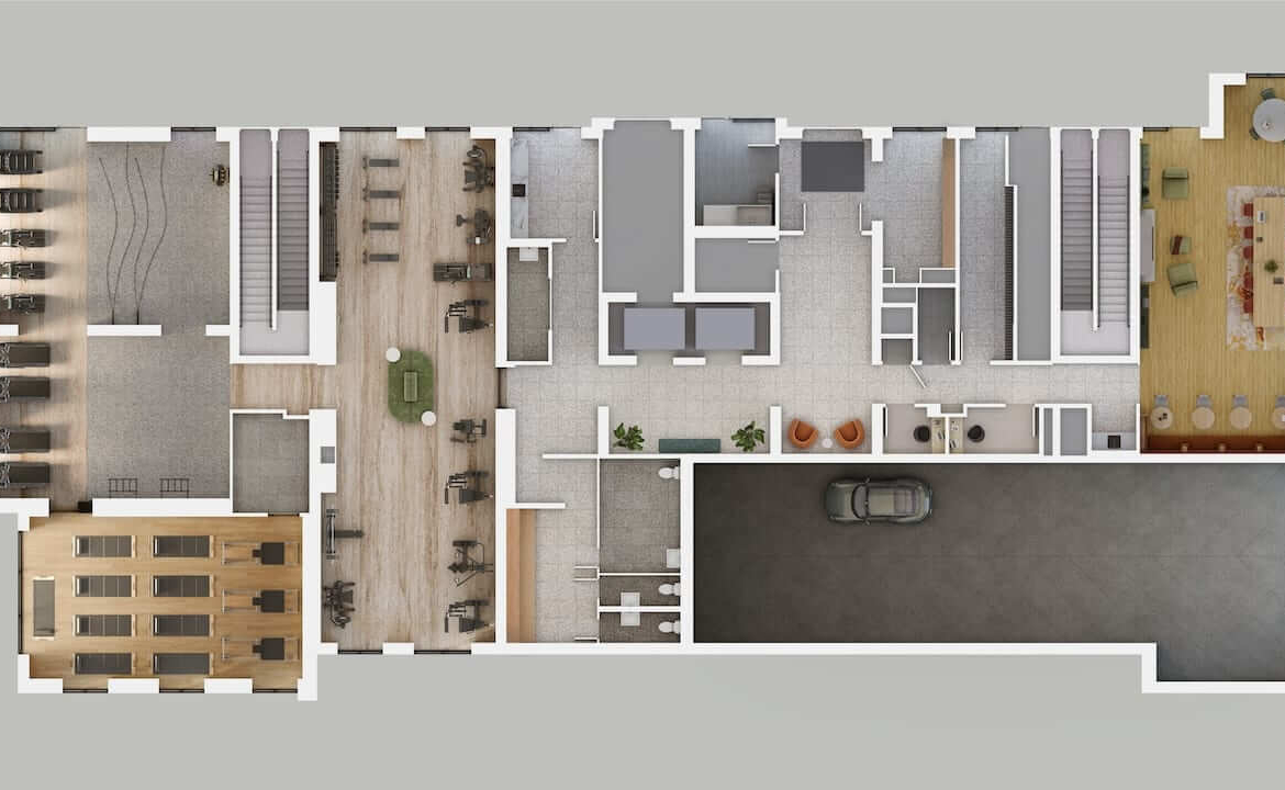 Rendering of ClockWork 4 Condos 2D amenity plan
