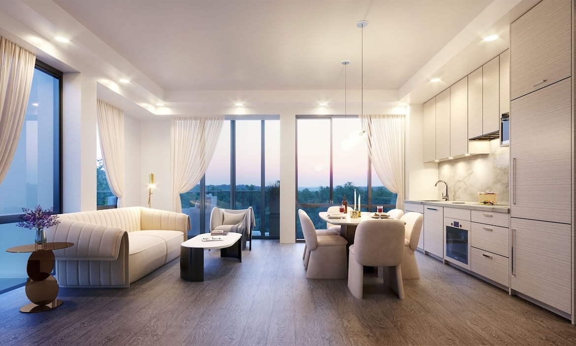 Rendering of Lawrence Hill Towns living room
