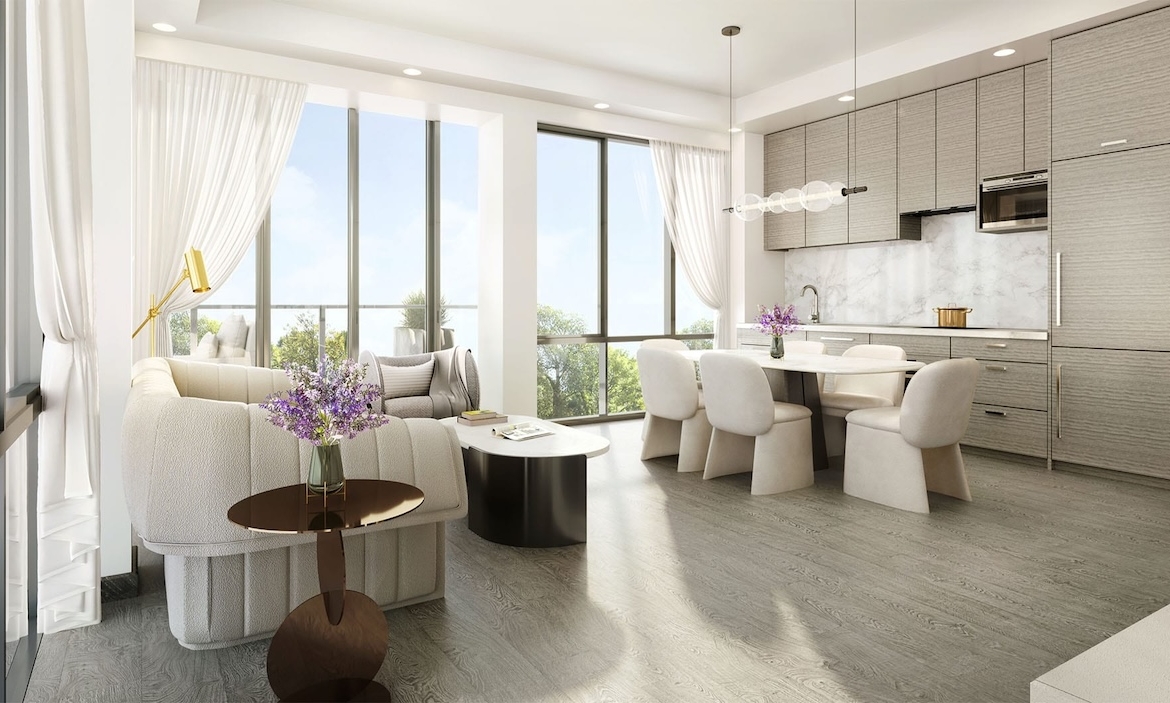 Rendering of Lawrence Hill Towns kitchen