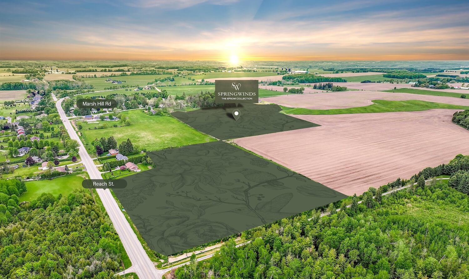 Springwinds Estates aerial of development