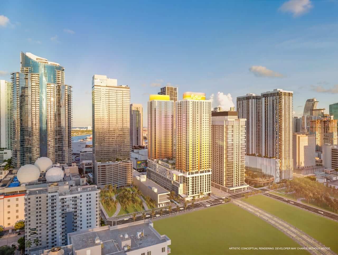 Rendering of Flow House Miami aerial